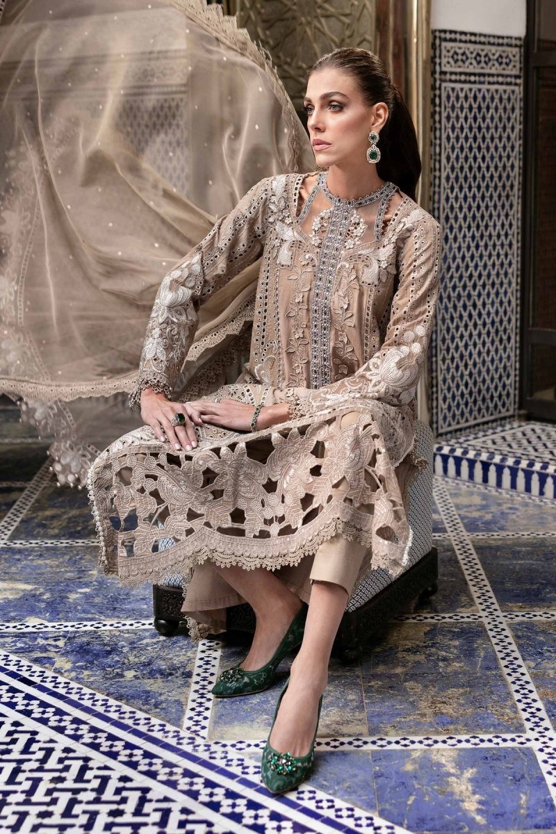 Maria. B 3 Piece Unstitched Embroidered Lawn Suit - D-2502-A