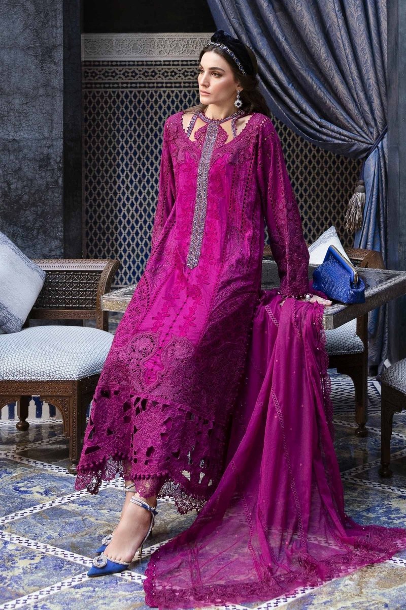 Maria. B 3 Piece Unstitched Embroidered Lawn Suit - D-2502-B
