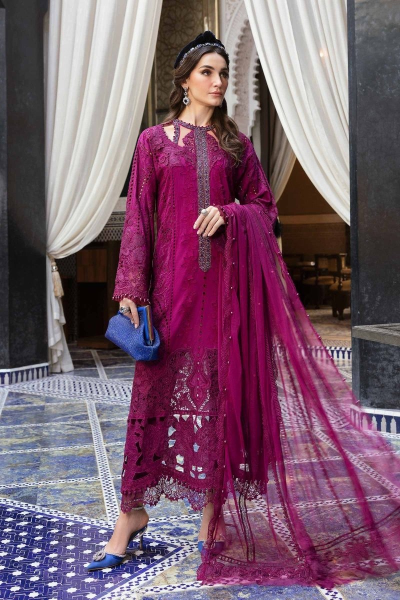 Maria. B 3 Piece Unstitched Embroidered Lawn Suit - D-2502-B