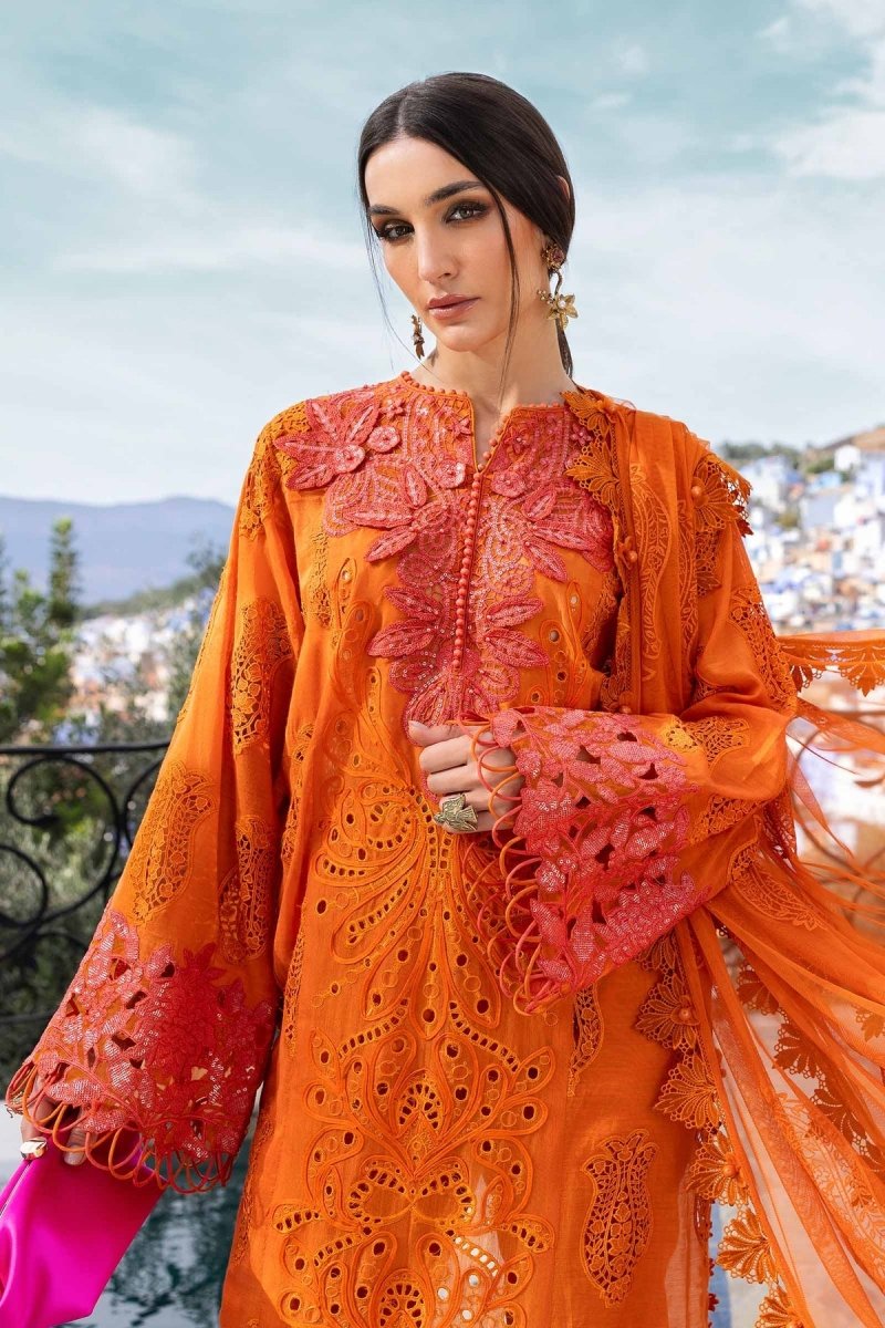 Maria. B 3 Piece Unstitched Embroidered Lawn Suit - D-2505-B