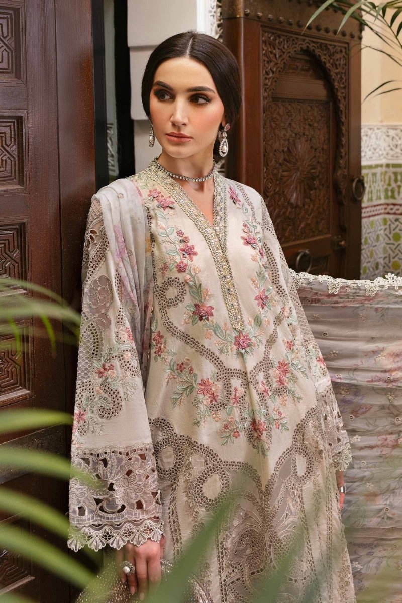 Maria. B 3 Piece Unstitched Embroidered Lawn Suit - D-2514-B