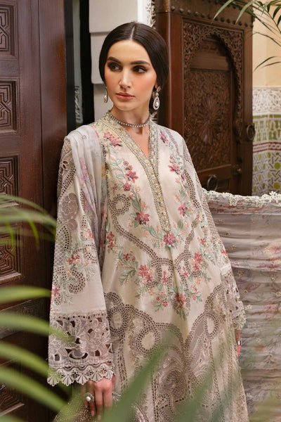 Maria. B 3 Piece Unstitched Embroidered Lawn Suit - D-2514-B