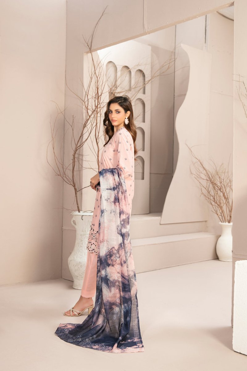 Tawakkal Fabrics 3 Piece Stitched Embroidered Broshia Banarsi Lawn Suit - D-2748