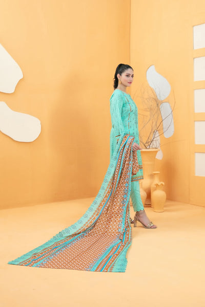 Tawakkal Fabrics 3 Piece Stitched Embroidered Digital Printed Lawn Suit - D-3277