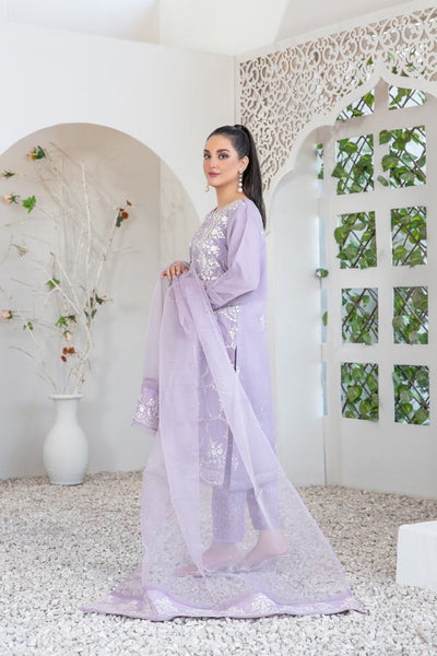 Tawakkal Fabrics 3 Piece Stitched Fancy Embroidered Organza Suit - D-3401