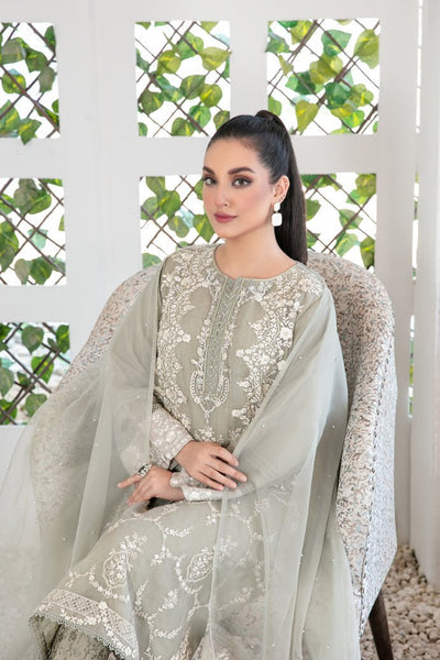 Tawakkal Fabrics 3 Piece Stitched Fancy Embroidered Organza Suit - D-3402