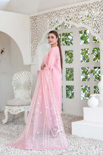 Tawakkal Fabrics 3 Piece Stitched Fancy Embroidered Organza Suit - D-3403