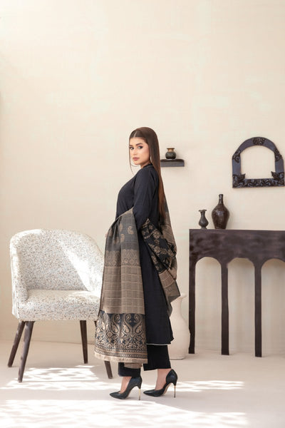 Tawakkal Fabrics 3 Piece Stitched Exclusive Jacquard Leather Peach Suit - D-4061