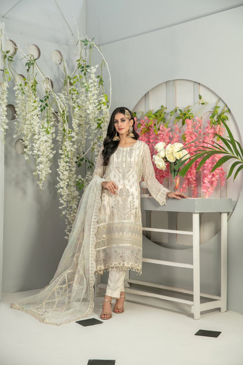 Tawakkal Fabrics 3 Piece Stitched Heavy Embroidered Fancy Suit D-7662