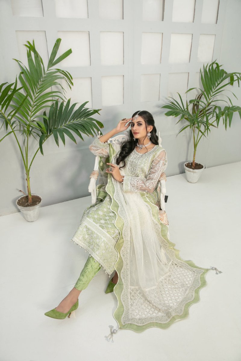 Tawakkal Fabrics 3 Piece Stitched Heavy Embroidered Fancy Suit D-7664