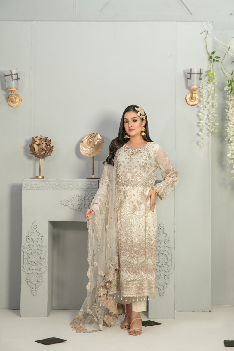 Tawakkal Fabrics 3 Piece Stitched Heavy Embroidered Fancy Suit D-7667
