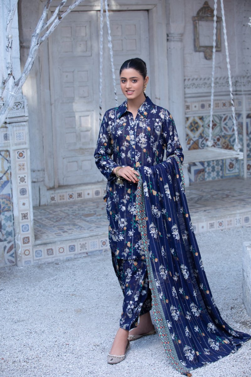 Tawakkal Fabrics 3 Piece Stitched Digital Printed Staple Lorex Suit D-8238