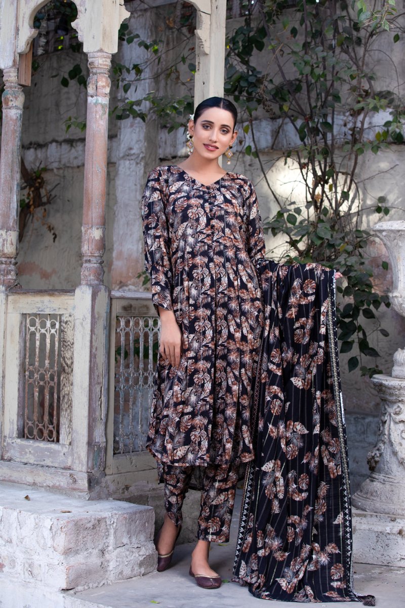 Tawakkal Fabrics 3 Piece Stitched Digital Printed Staple Lorex Suit D-8241