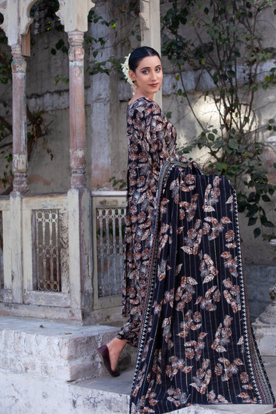 Tawakkal Fabrics 3 Piece Stitched Digital Printed Staple Lorex Suit D-8241