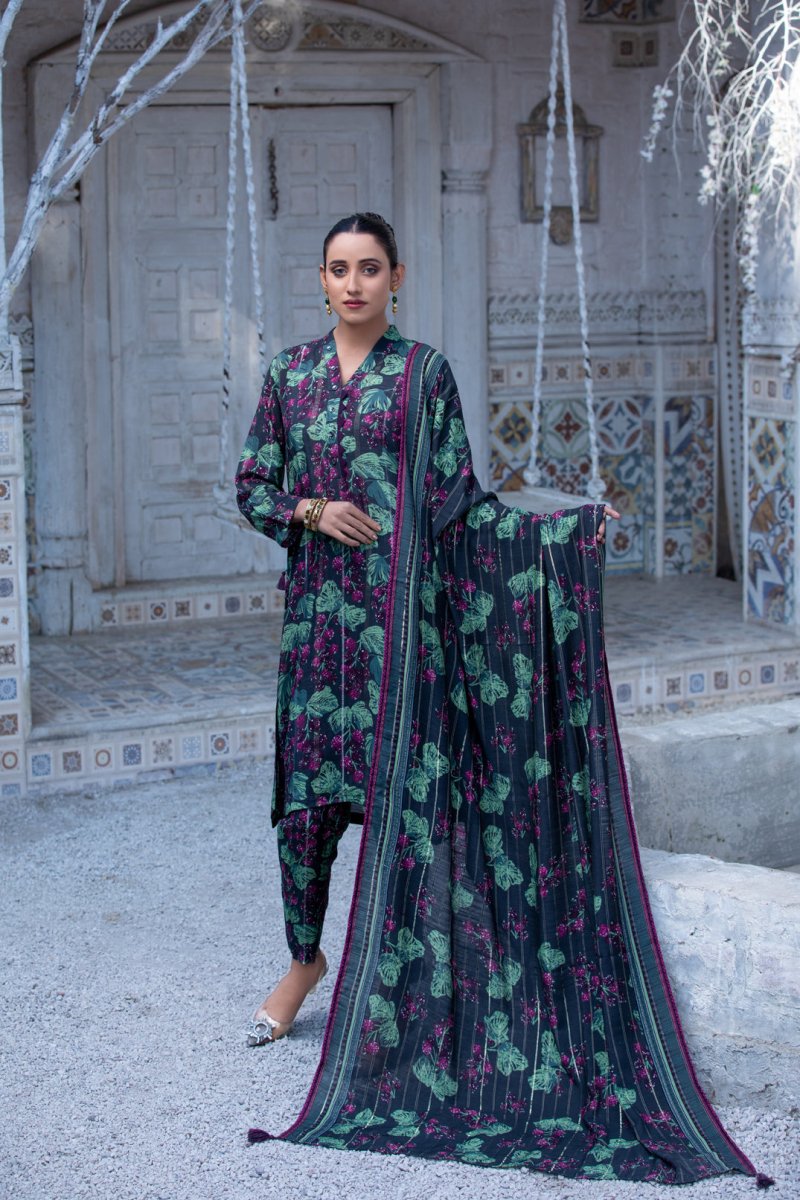 Tawakkal Fabrics 3 Piece Stitched Digital Printed Staple Lorex Suit D-8242