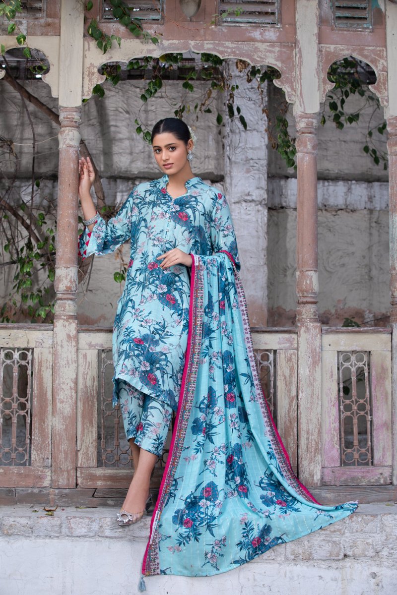 Tawakkal Fabrics 3 Piece Stitched Digital Printed Staple Lorex Suit D-8244