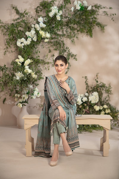 Tawakkal Fabrics 3 Piece Stitched Embroidered Digital Printed Lawn Suit D-8542