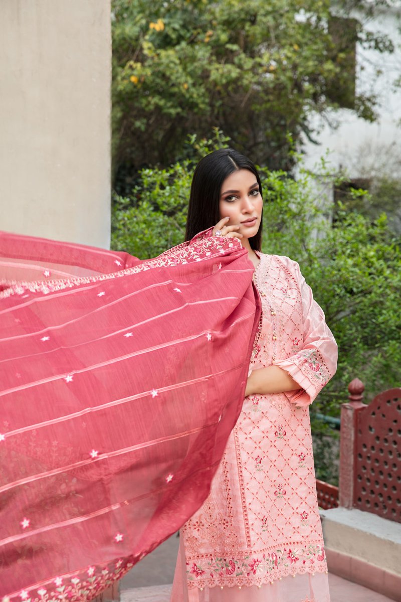 Tawakkal Fabrics 3 Piece Stitched Fancy Embroidered Lawn Jacquard Suit D-8563