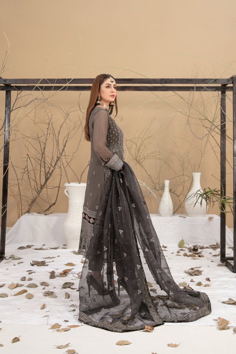 Tawakkal Fabrics 3 Piece Stitched Embroidered Chiffon Suit - D-8706