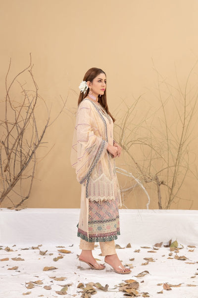Tawakkal Fabrics 3 Piece Stitched Embroidered Chiffon Suit - D-8709