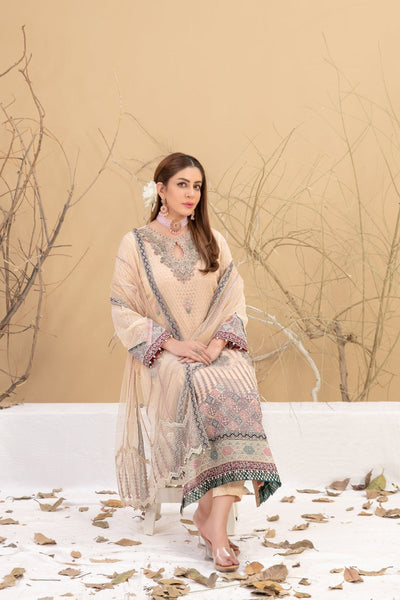 Tawakkal Fabrics 3 Piece Stitched Embroidered Chiffon Suit - D-8709