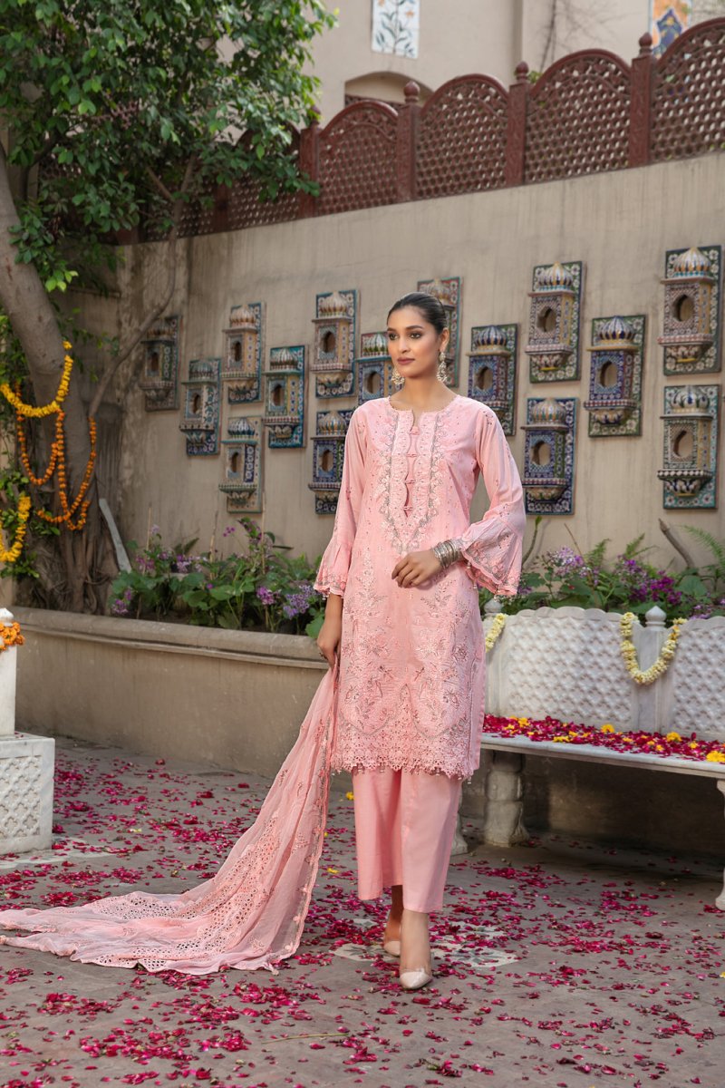 Tawakkal Fabrics 3 Piece Stitched Fancy Embroidered Lawn Suit D-8720