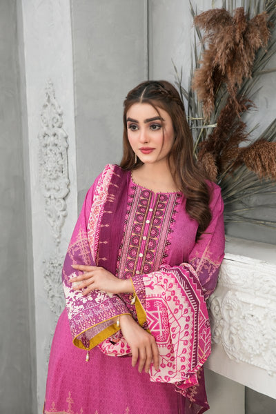 Tawakkal Fabrics 3 Piece Stitched Embroidered Digital Printed Lawn Suit D-8749