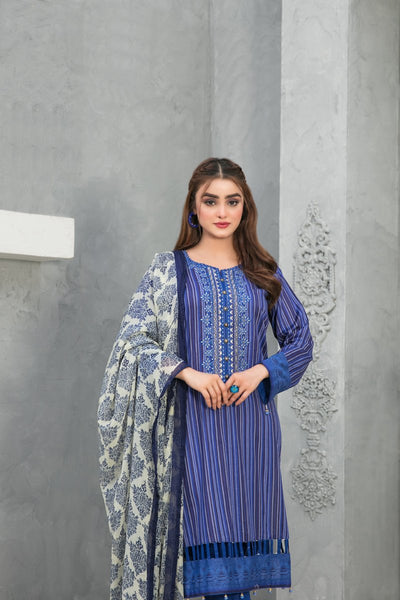 Tawakkal Fabrics 3 Piece Stitched Embroidered Digital Printed Lawn Suit D-8750