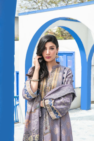 Tawakkal Fabrics 3 Piece Stitched Digital Printed Broshia Lawn Suit D-8907