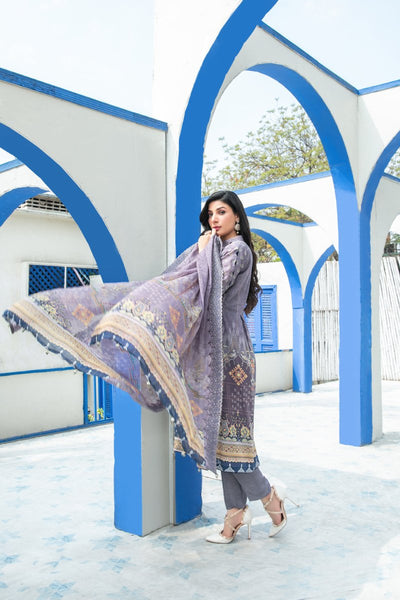 Tawakkal Fabrics 3 Piece Stitched Digital Printed Broshia Lawn Suit D-8907