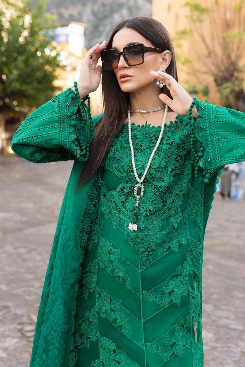 Maria. B 3 Piece Unstitched Embroidered Lawn Suit - D-2508-B