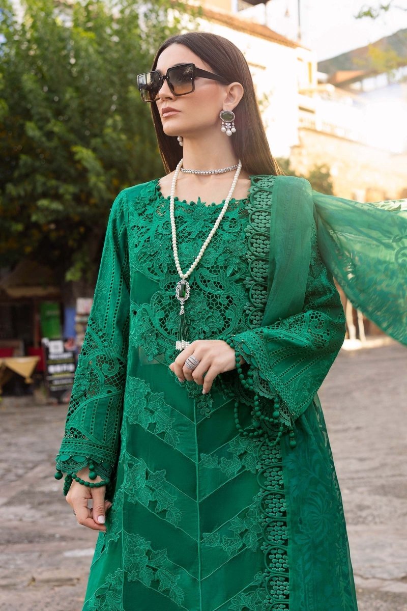 Maria. B 3 Piece Unstitched Embroidered Lawn Suit - D-2508-B