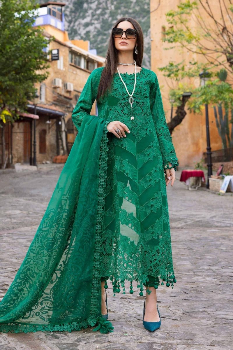 Maria. B 3 Piece Unstitched Embroidered Lawn Suit - D-2508-B