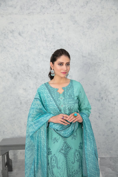 Tawakkal Fabrics 3 Piece Stitched Fancy Embroidered Lawn Suit D-9013