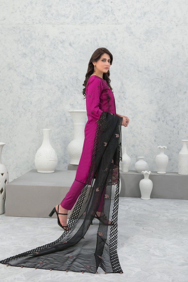 Tawakkal Fabrics 3 Piece Stitched Fancy Embroidered Lawn Suit D-9018