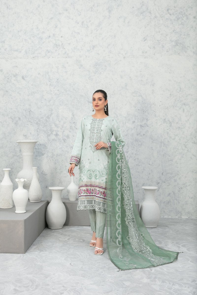 Tawakkal Fabrics 3 Piece Stitched Fancy Embroidered Lawn Suit D-9020