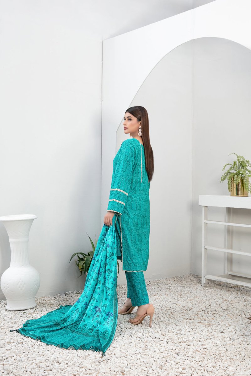 Tawakkal Fabrics 3 Piece Stitched Embroidered Digital Printed Lawn Suit D-9026