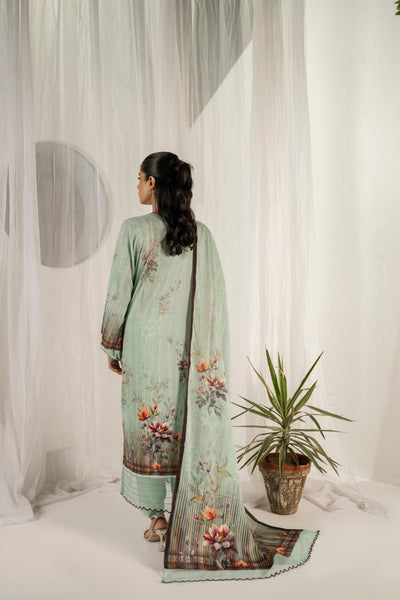 FIRDOUS 3 Piece Stitched Printed Linen Suit - D-902