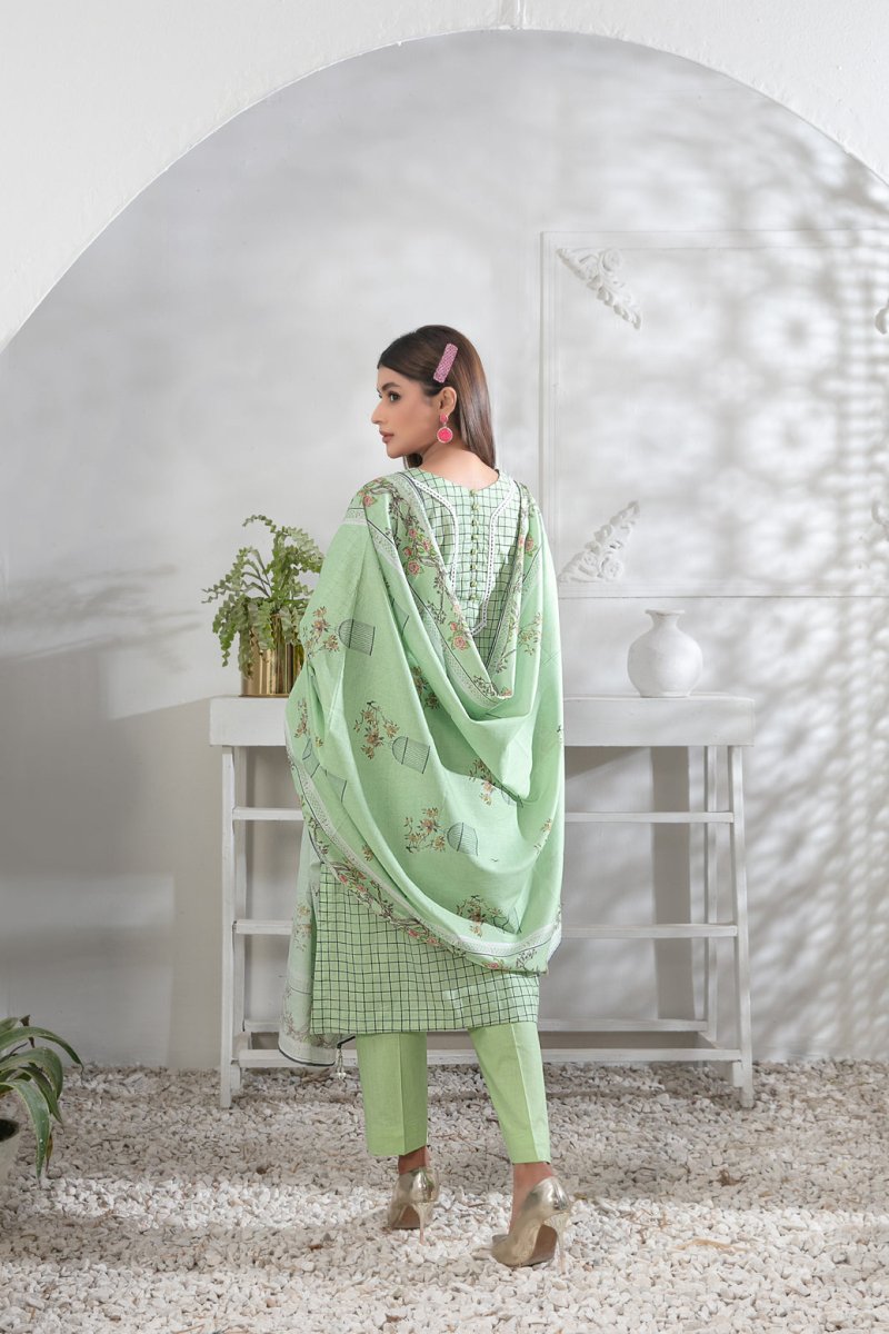Tawakkal Fabrics 3 Piece Stitched Embroidered Digital Printed Lawn Suit D-9038