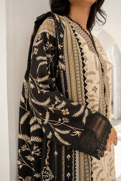 FIRDOUS 3 Piece Stitched Printed Linen Suit - D-903