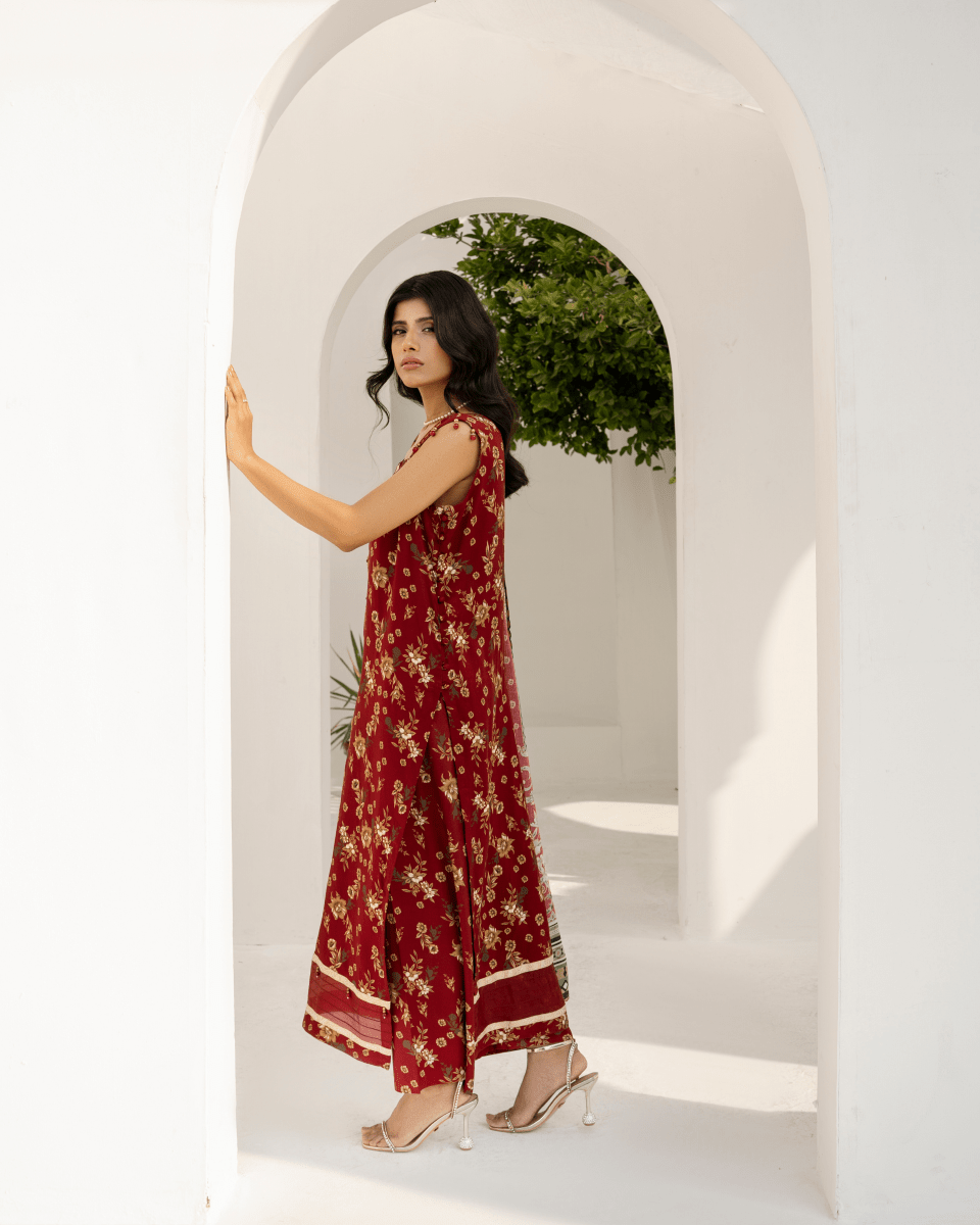 FIRDOUS 3 Piece Stitched Printed Linen Suit - D-911