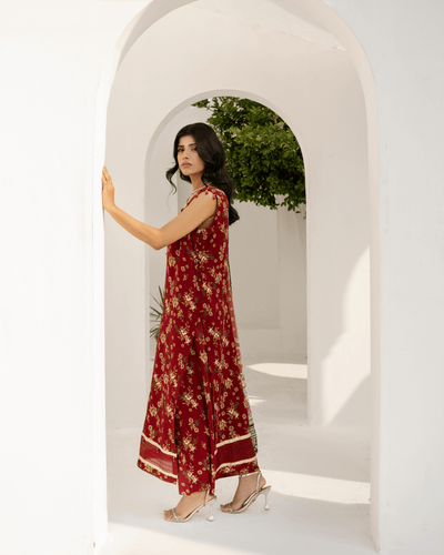 FIRDOUS 3 Piece Stitched Printed Linen Suit - D-911