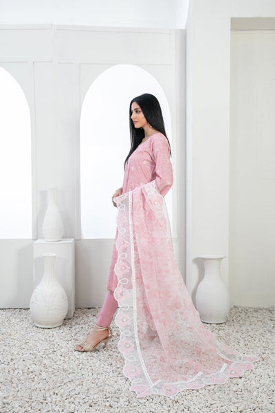 Tawakkal Fabrics 3 Piece Stitched Embroidered Lawn Broshia Banarsi Suit D-9141