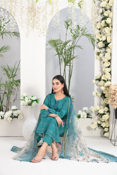 Tawakkal Fabrics 3 Piece Stitched Fancy Embroidered Lawn Jacquard Suit D-9192