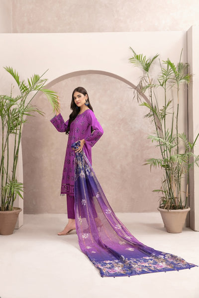 Tawakkal Fabrics 3 Piece Stitched Fancy Schiffli Embroidered Suit D-9242