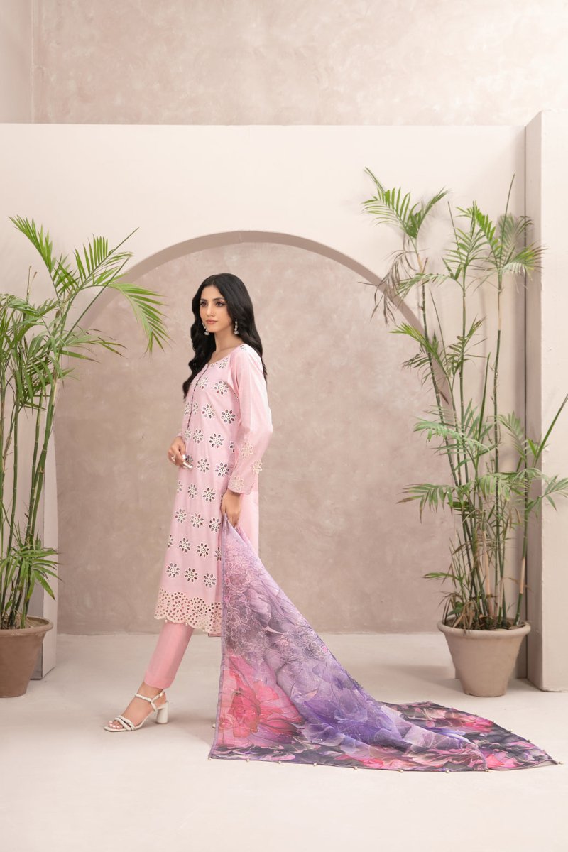 Tawakkal Fabrics 3 Piece Stitched Fancy Schiffli Embroidered Suit D-9244