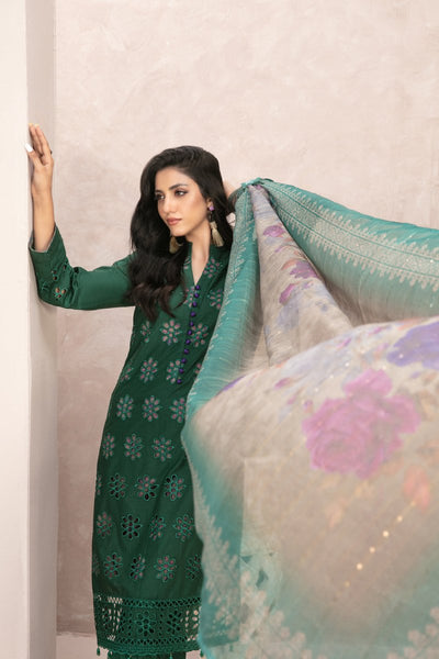 Tawakkal Fabrics 3 Piece Stitched Fancy Schiffli Embroidered Suit D-9246