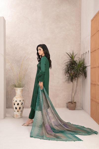 Tawakkal Fabrics 3 Piece Stitched Fancy Schiffli Embroidered Suit D-9246