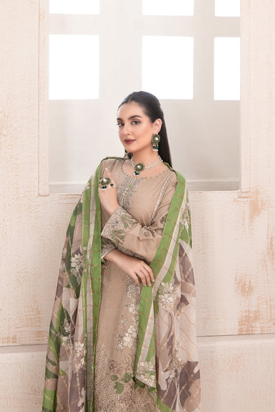 Tawakkal Fabrics 3 Piece Stitched Fancy Embroidered Lawn Jacquard Suit D-9258