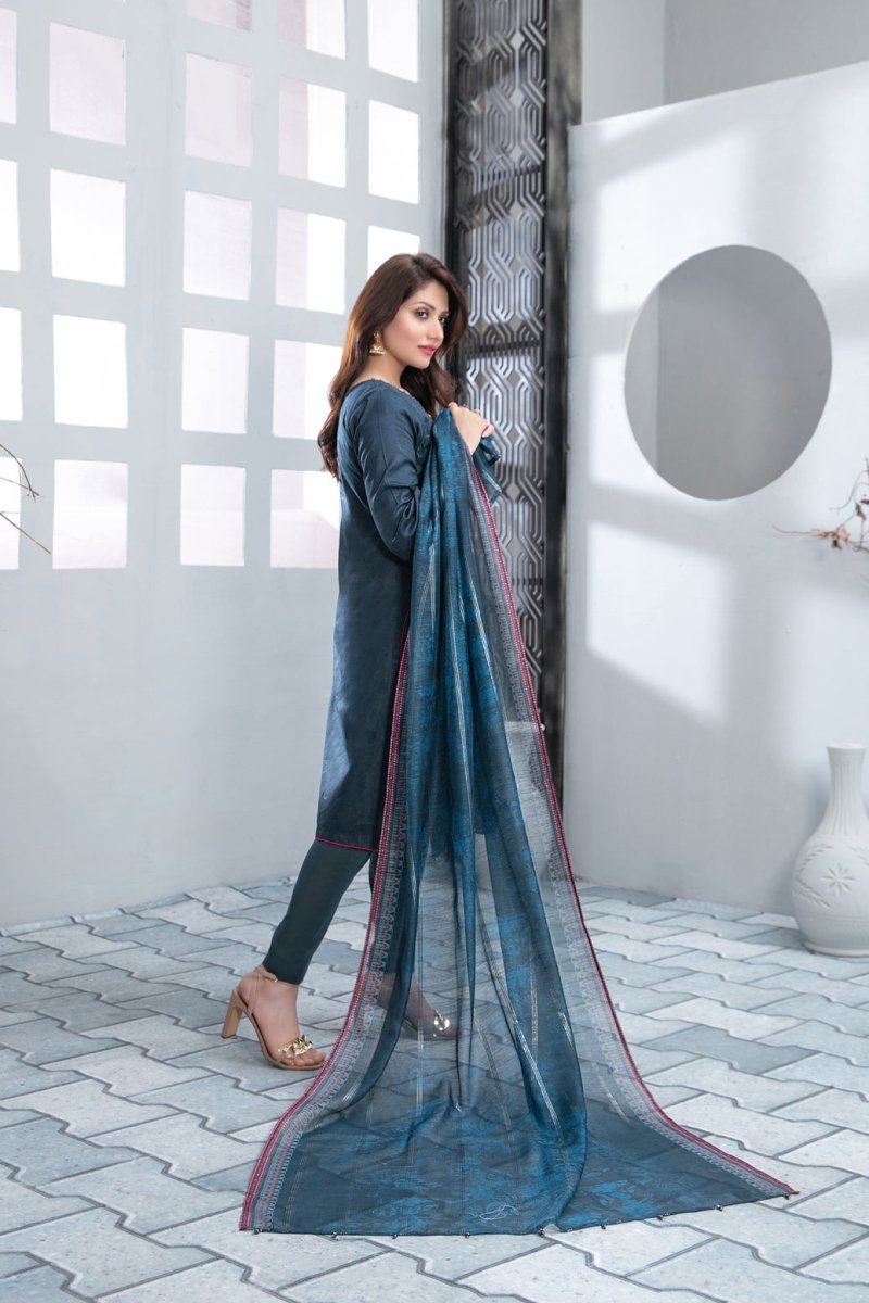 Tawakkal Fabrics 3 Piece Stitched Heavy Boring Embroidered Jacquard Lawn Suit  D-9295